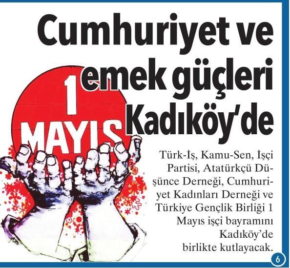 CUMHURİYET VE EMEK GÜÇLERİ KADIKÖY’DE