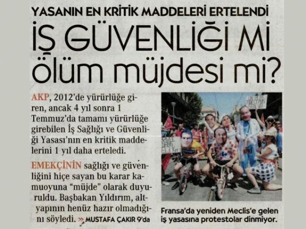 İŞ GÜVENLİĞİ Mİ ÖLÜM MÜJDESİ Mİ