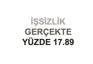İŞSİZLİK GERÇEKTE YÜZDE 17.89