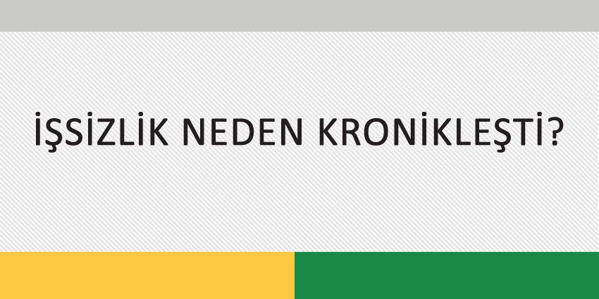 İŞSİZLİK NEDEN KRONİKLEŞTİ?