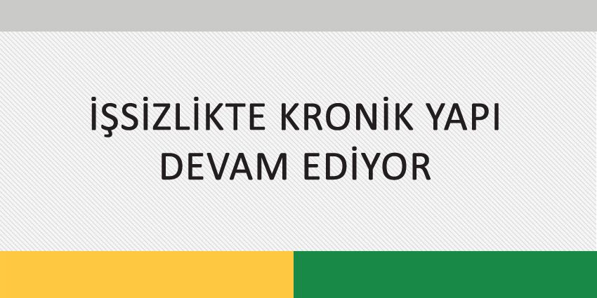 İŞSİZLİKTE KRONİK YAPI DEVAM EDİYOR