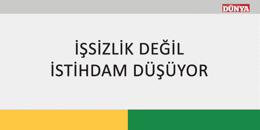 İŞSİZLİK DEĞİL İSTİHDAM DÜŞÜYOR