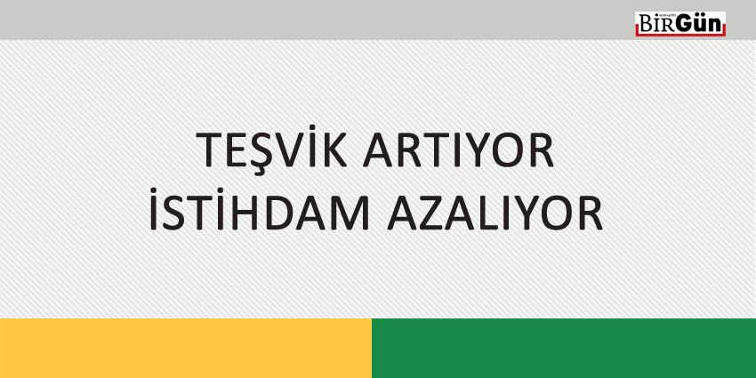 TEŞVİK ARTIYOR İSTİHDAM AZALIYOR