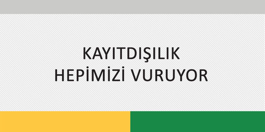 KAYITDIŞILIK HEPİMİZİ VURUYOR