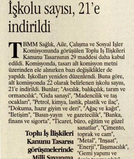İŞKOLU SAYISI, 21’E İNDİRİLDİ