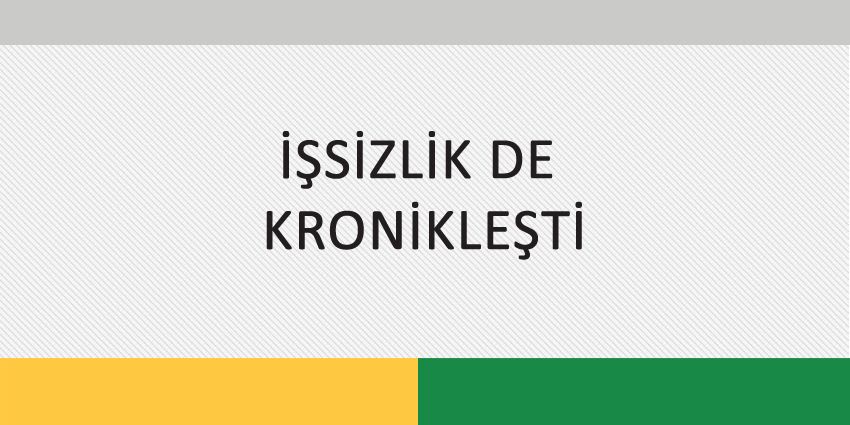 İŞSİZLİK DE KRONİKLEŞTİ