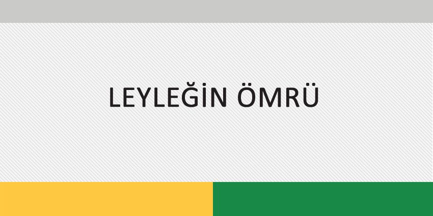 LEYLEĞİN ÖMRÜ