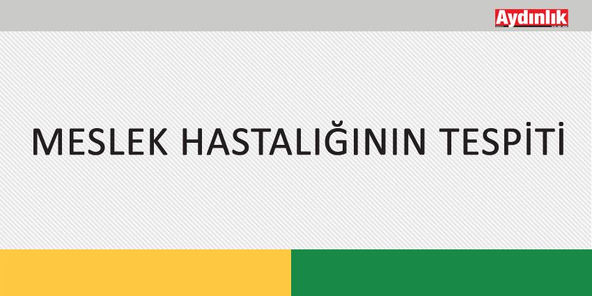 MESLEK HASTALIĞININ TESPİTİ