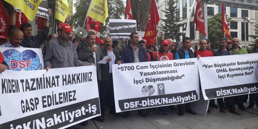 NAKLİYAT İŞÇİSİNDEN CAM EMEKÇİSİNE DESTEK