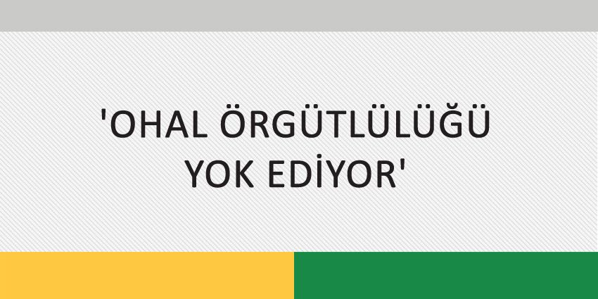 ´OHAL ÖRGÜTLÜLÜĞÜ YOK EDİYOR´