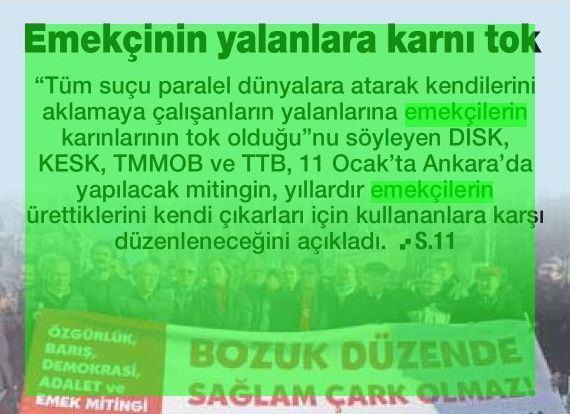 EMEKÇİNİN YALANLARA KARNI TOK