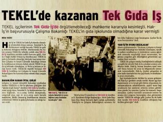 TEKEL’DE KAZANAN TEKGIDA-İŞ