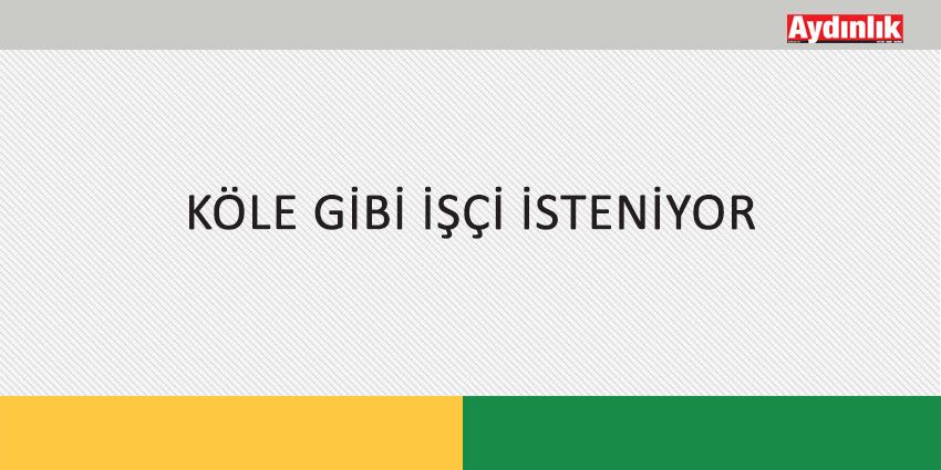 KÖLE GİBİ İŞÇİ İSTENİYOR