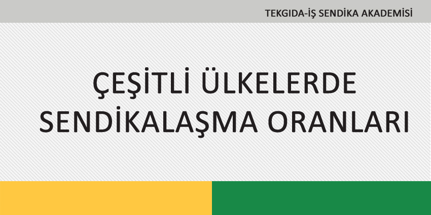 ÇEŞİTLİ ÜLKELERDE SENDİKALAŞMA ORANLARI