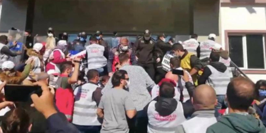 GREVDEKİ İŞÇİLERE GÖZALTI