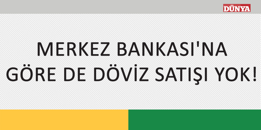 MERKEZ BANKASI’NA GÖRE DE DÖVİZ SATIŞI YOK!