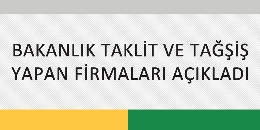 BAKANLIK TAKLİT VE TAĞŞİŞ YAPAN FİRMALARI AÇIKLADI