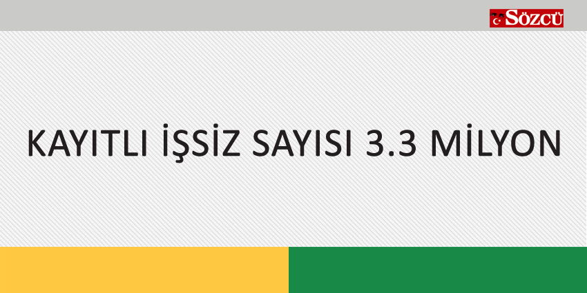 KAYITLI İŞSİZ SAYISI 3.3 MİLYON