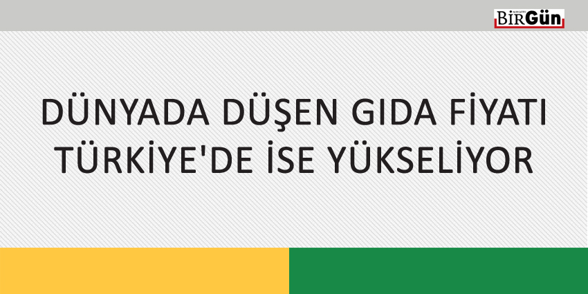 DÜNYADA DÜŞEN GIDA FİYATI TÜRKİYE’DE İSE YÜKSELİYOR