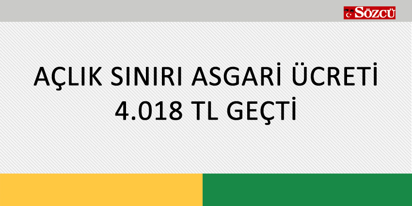 AÇLIK SINIRI ASGARİ ÜCRETİ 4.018 TL GEÇTİ