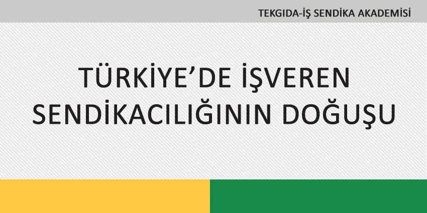 TÜRKİYE’DE İŞVEREN SENDİKACILIĞININ DOĞUŞU